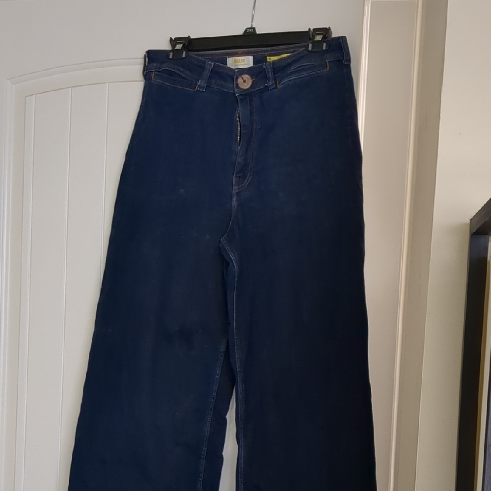 Anthrpologie Dark Blue Wide-Leg Jeans